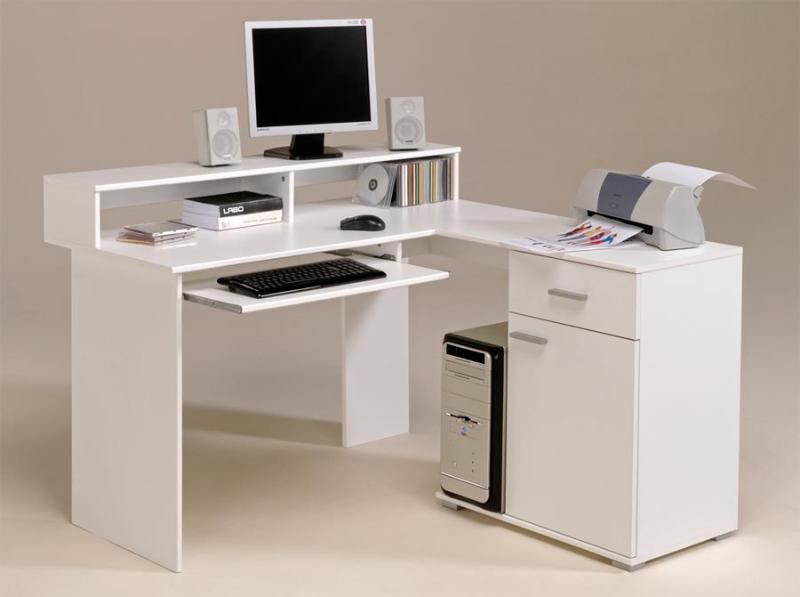 Компьютерный стол  МДФ Белый Глянец
