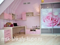 Детский шкаф-купе розовый
