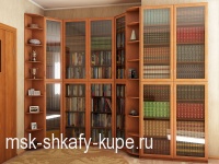 Книжный шкаф с открытыми угловыми полками Вишня